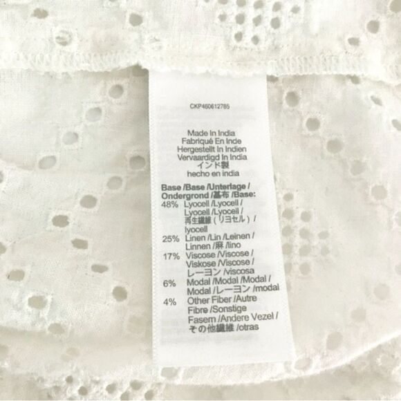 New! Madewell Rosalie Linen Geo Eyelet Embroidered Tie Strap Top - Picture 14 of 15